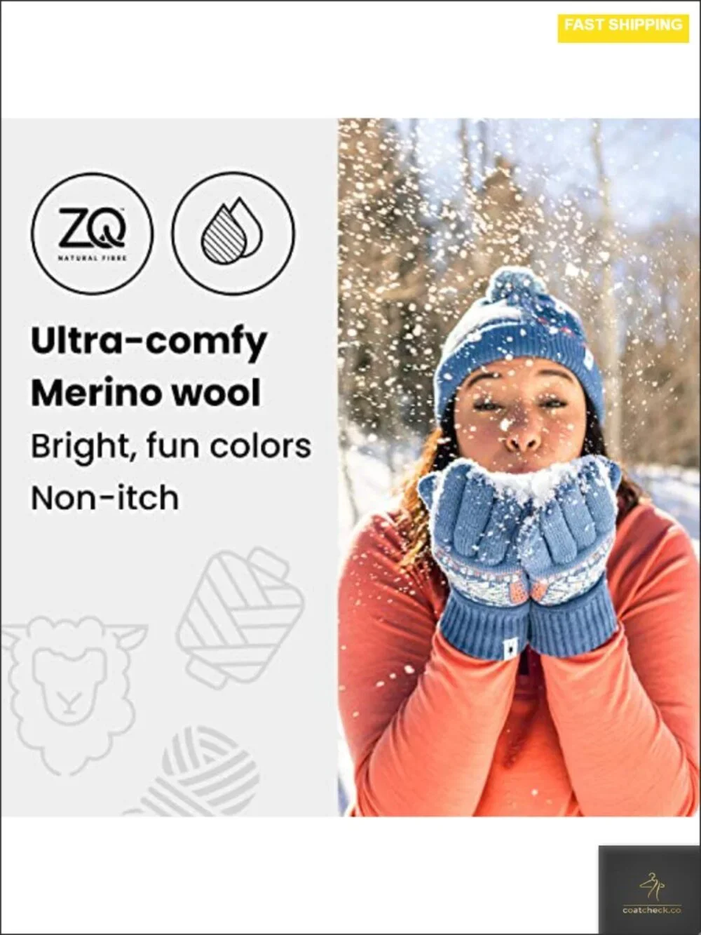 Merino Wool Lined Leather Touchscreen Gloves for Skiing